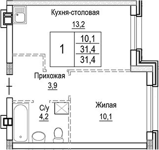 2-комн. Лесная Отрада