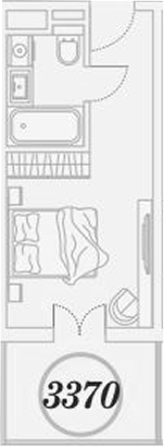 Студия, 27.3 м², 3/9 этаж, ЖК «ГК Сан Гарден Хотел&СПА»