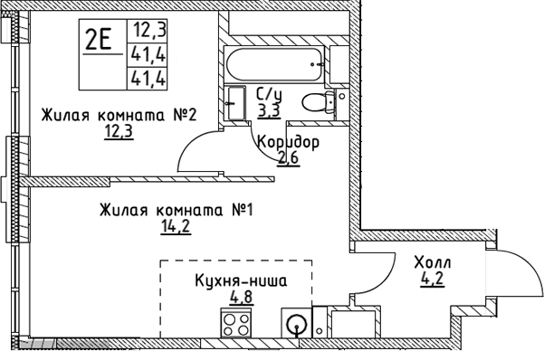 2-комн. ВЭРИ на Миклухо-Маклая
