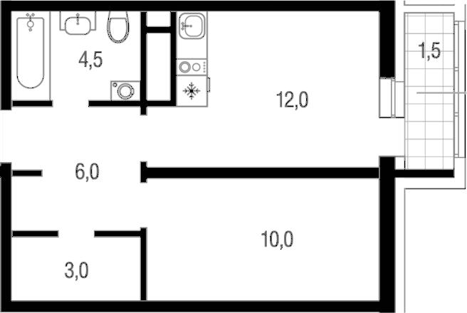 1-комн., 35.5 м², 21/25 этаж, ЖК «Котельники парк»