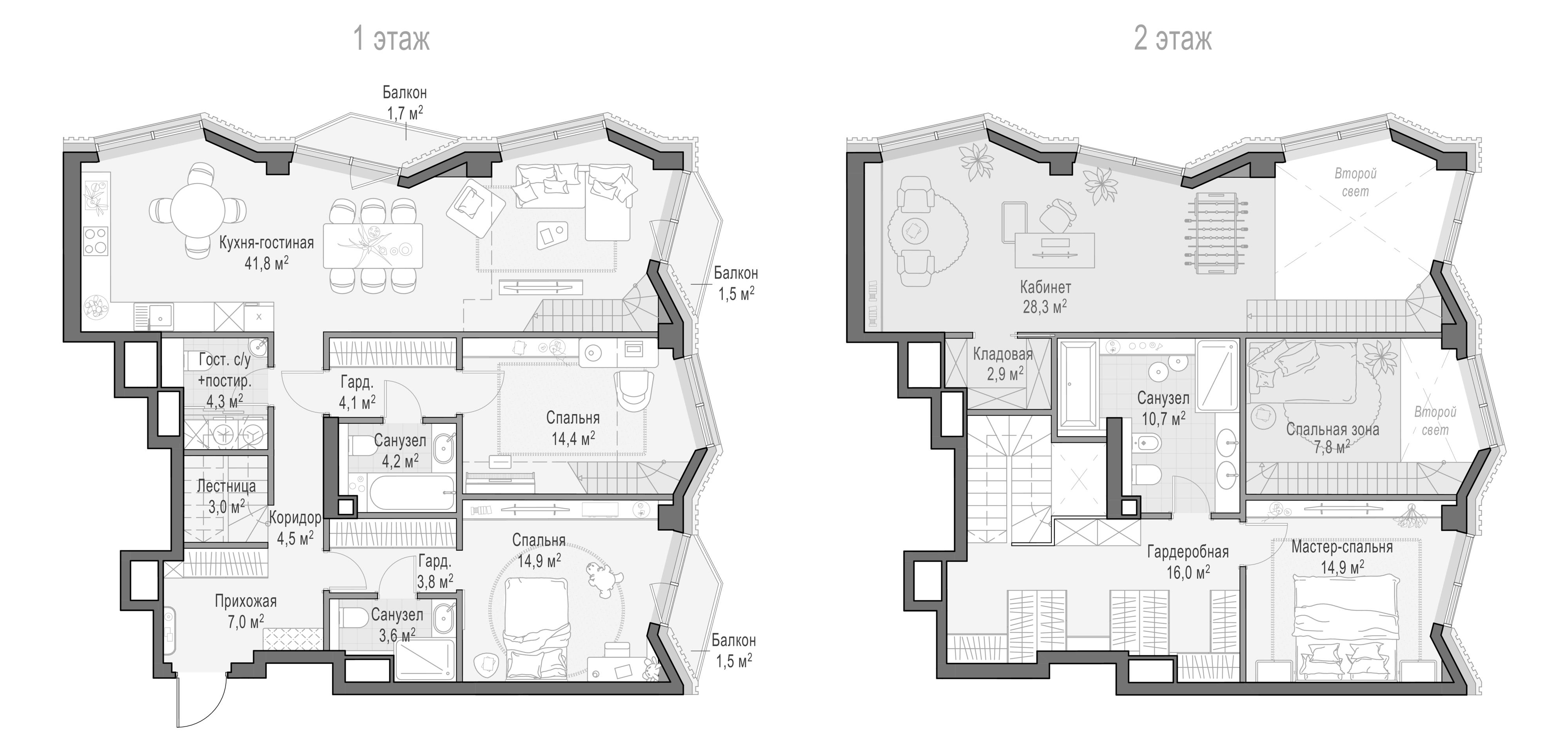 4+ комнаты, 148.49 м², 5/15 этаж, ЖК «Квартал Тишинский бульвар»