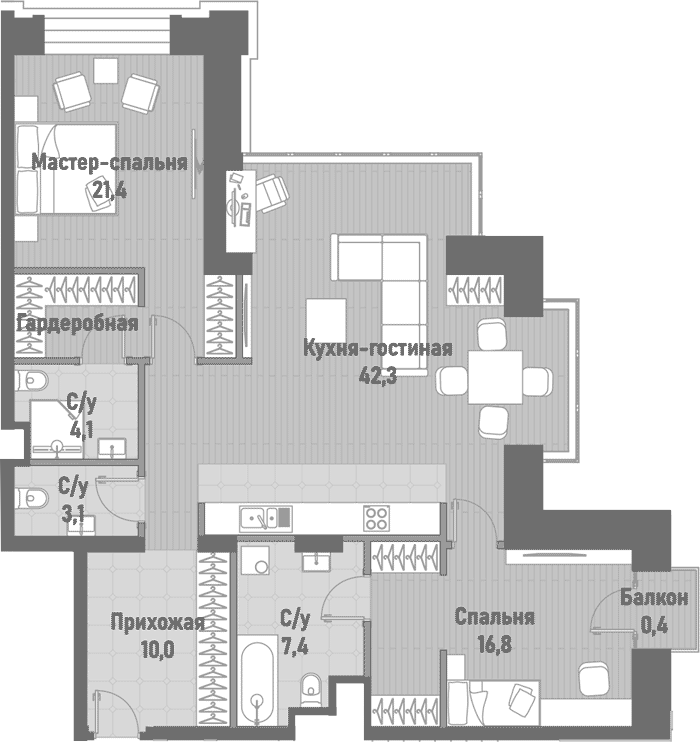 3-комн. Ренессанс