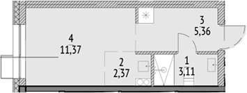 Студия, 22.21 м², 13/21 этаж, ЖК «N'ICE LOFT»