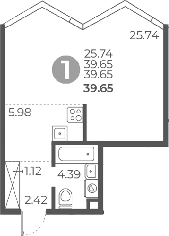 Студия, 39.65 м², 18/27 этаж, ЖК «Мневники от Гранель»