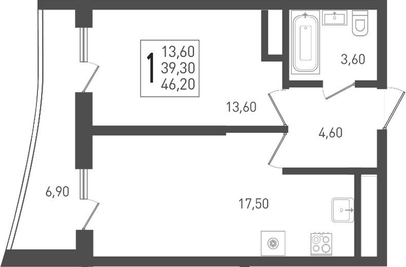 Продается 2-комн. квартира, 39.3 м² — фото 2