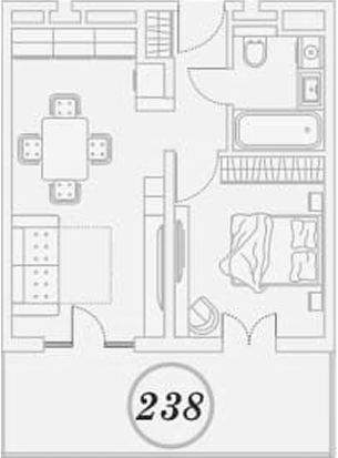 1-комн. квартира, 40.7 м² в ЖК ГК Сан Гарден Хотел&СПА — фото 2