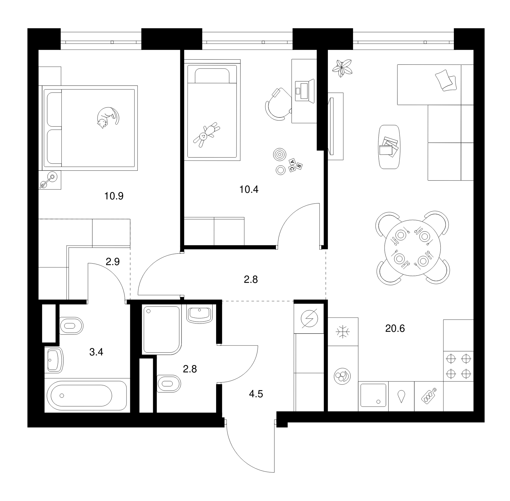 2-комн. 2-й Иртышский