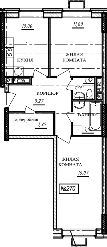 2-комн. Краснофлотский