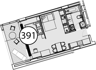 Студия, 54.9 м², 5/9 этаж, ЖК «Гостиничный комплекс Поляна Пик»