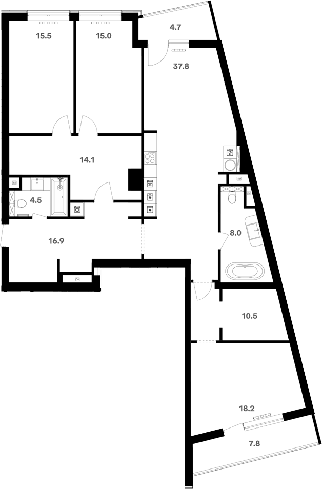 Студия, 143.05 м², 14/20 этаж, ЖК «RIVER HOUSE Щелково»