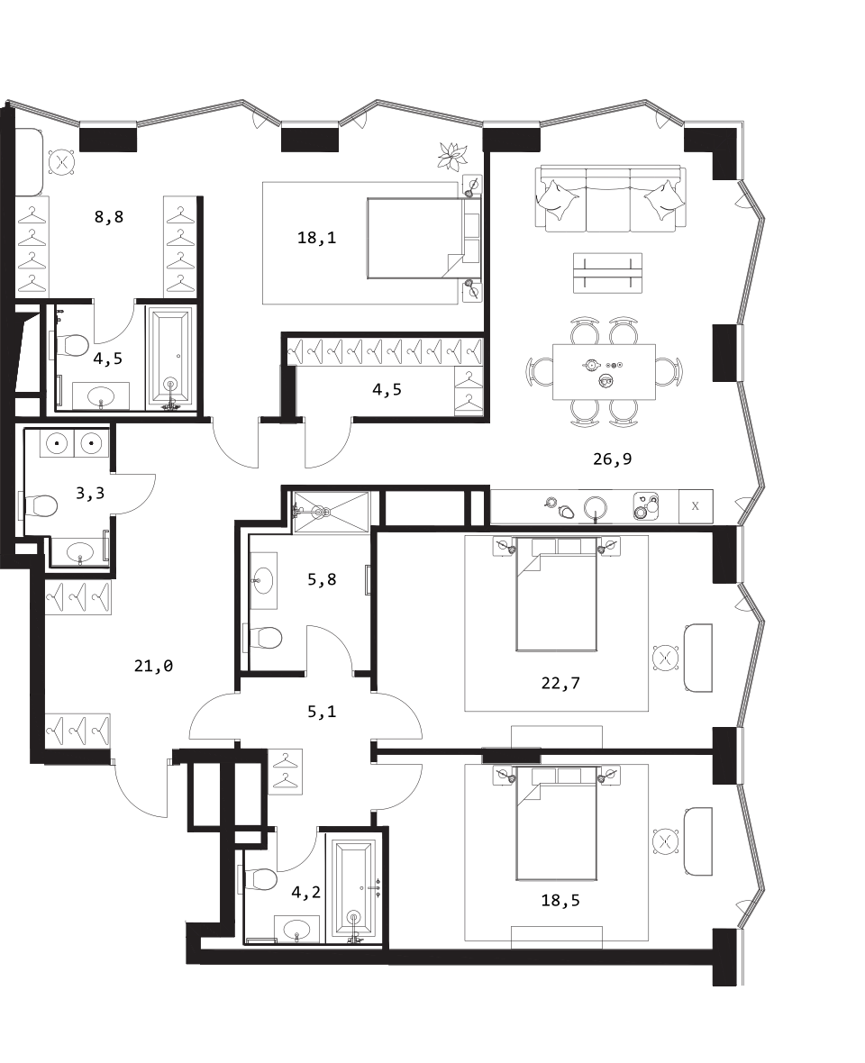 4-комн. A. Residence