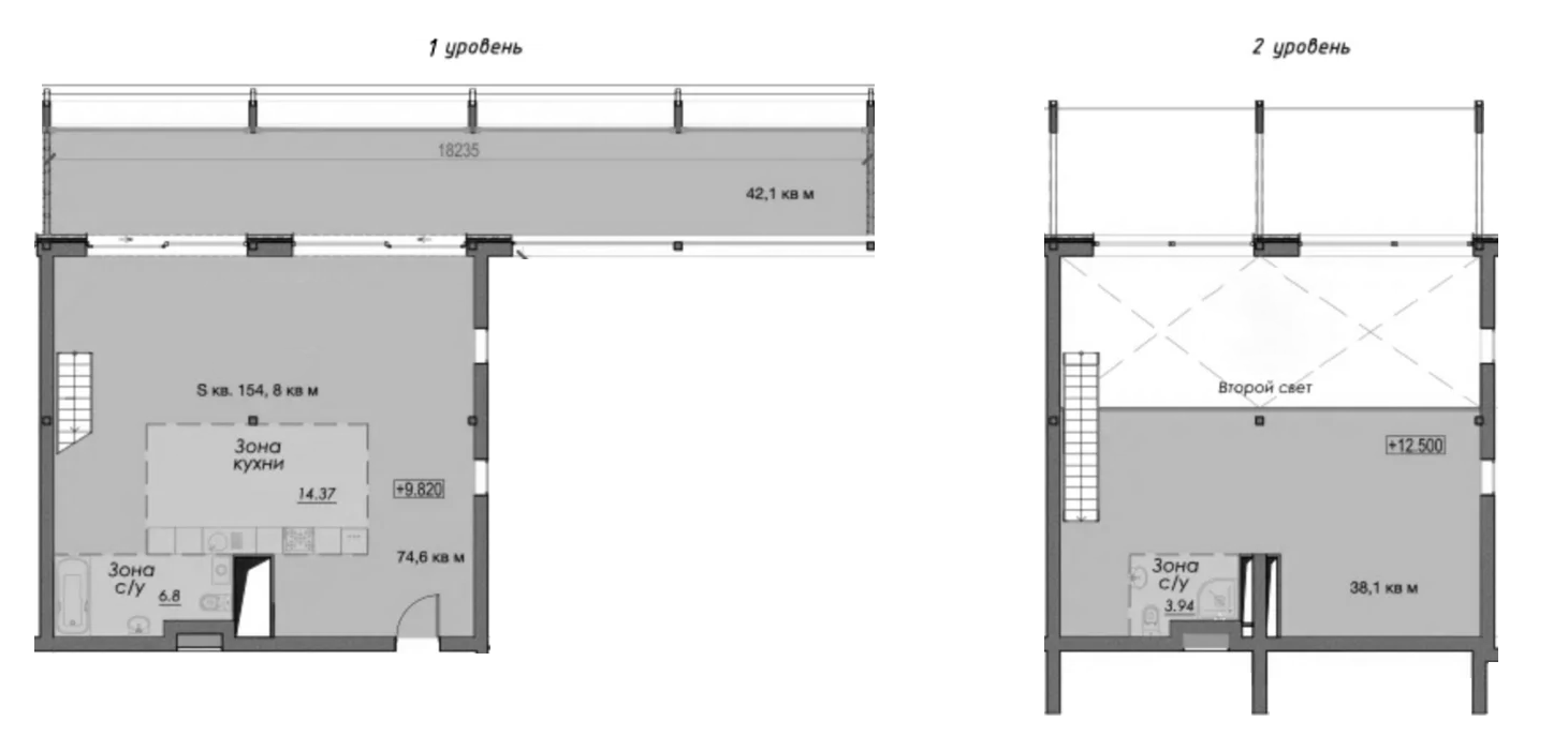 Студия, 154.8 м², 3/4 этаж, ЖК «Лофт-апартаменты Fabrik»