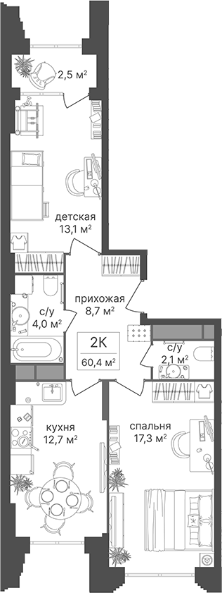 2-комн. Гостиничный комплекс Варшавские ворота