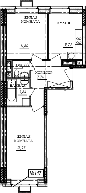 2-комн. Краснофлотский