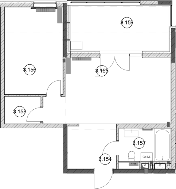 1-комн. квартира, 47.1 м² в ЖК Эден Ривьера — фото 2