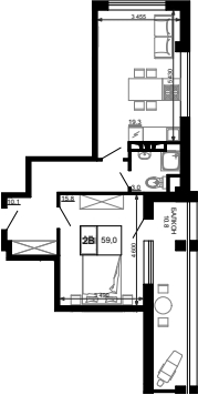 Продается 1-комн. квартира, 48.2 м²
