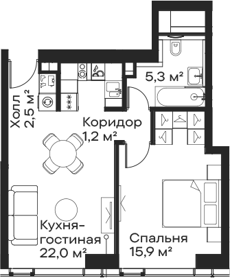 2-комн. Сити Бэй