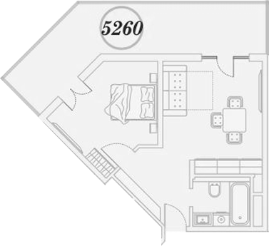 1-комн., 64.2 м², 5/9 этаж, ЖК «ГК Сан Гарден Хотел&СПА»