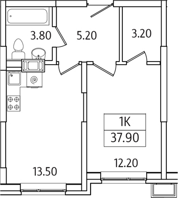 1-комн., 37.9 м², 16/21 этаж, ЖК «Видный Берег 2.0»