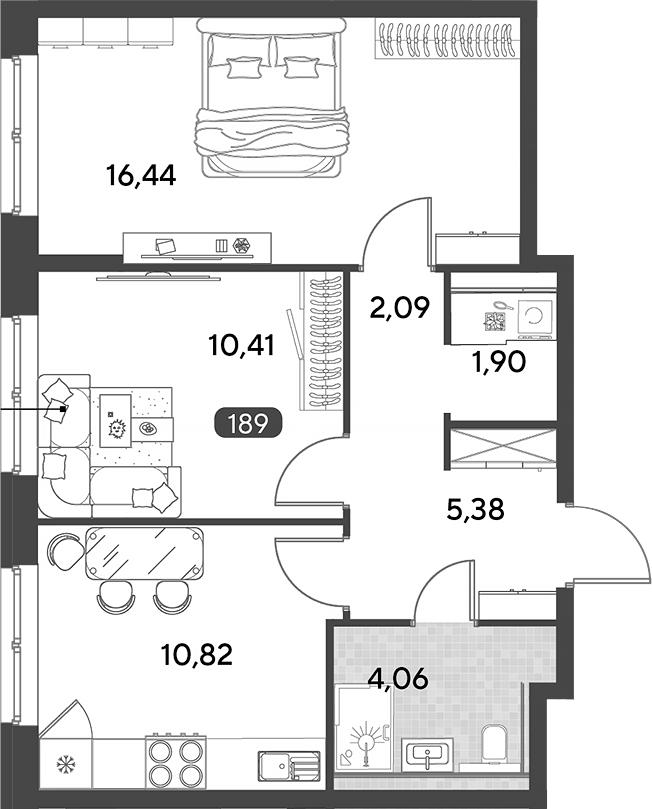 2-комн., 51.1 м², 25/25 этаж, ЖК «Космопарк»