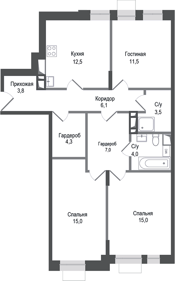 3-комн. Киноквартал