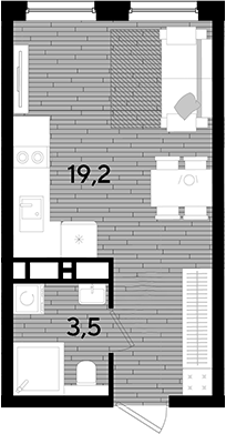 Студия квартира, 22.7 м² в ЖК DОГМА ПАРК — фото 2