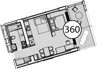 Студия, 54.2 м², 4/9 этаж, ЖК «Гостиничный комплекс Поляна Пик»