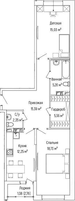 2-комн. Рига Хиллс