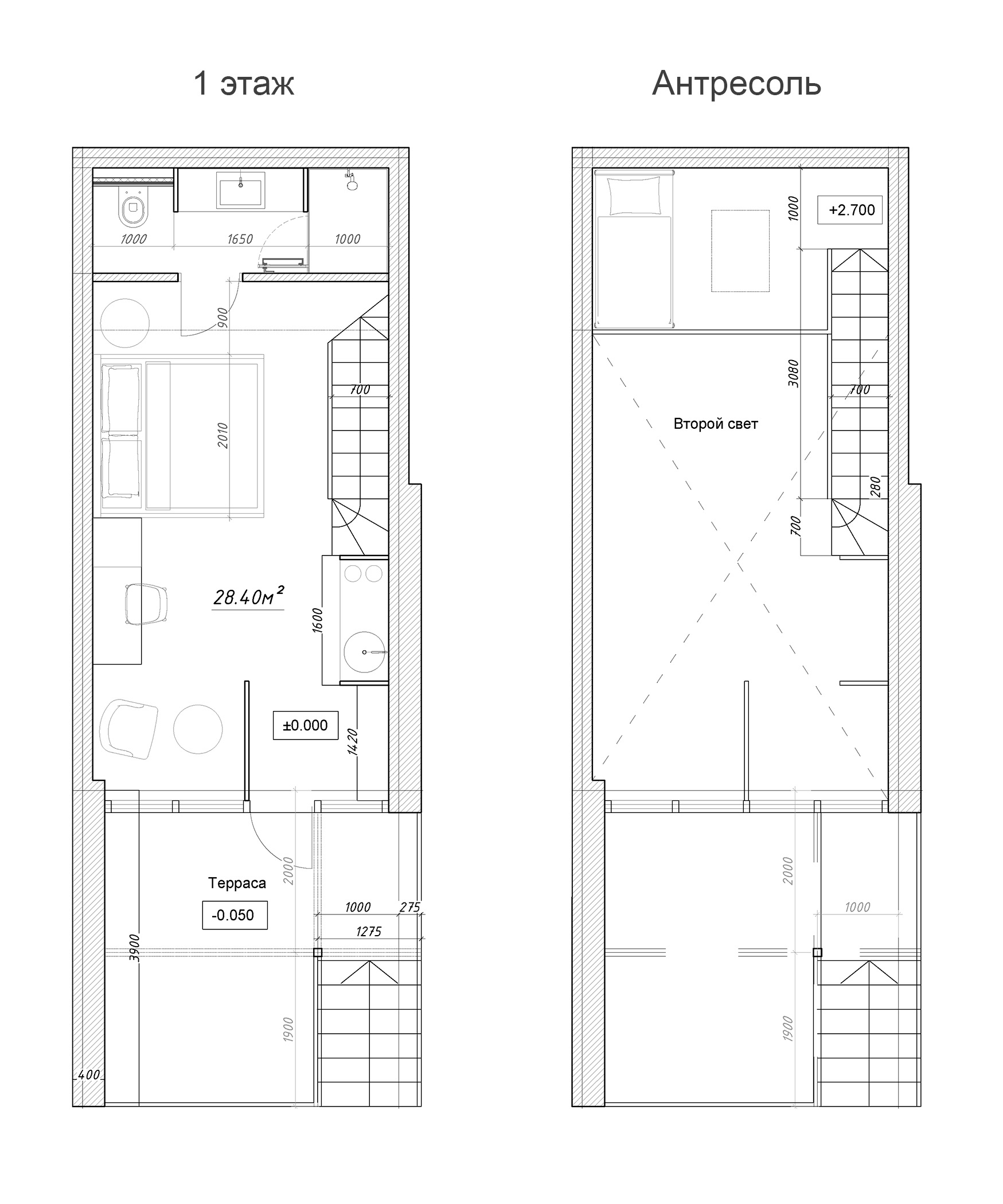 Студия, 34.3 м², 1/1 этаж, ЖК «Апарт-отель Елочка»