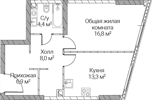 1-комн. СЕЗАР СИЛИКА