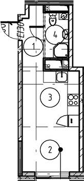 Студия, 22.2 м², 15/17 этаж, ЖК «Форевиль»