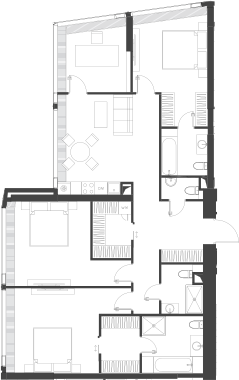 Студия, 129.72 м², 36/85 этаж, ЖК «Дом Дау»