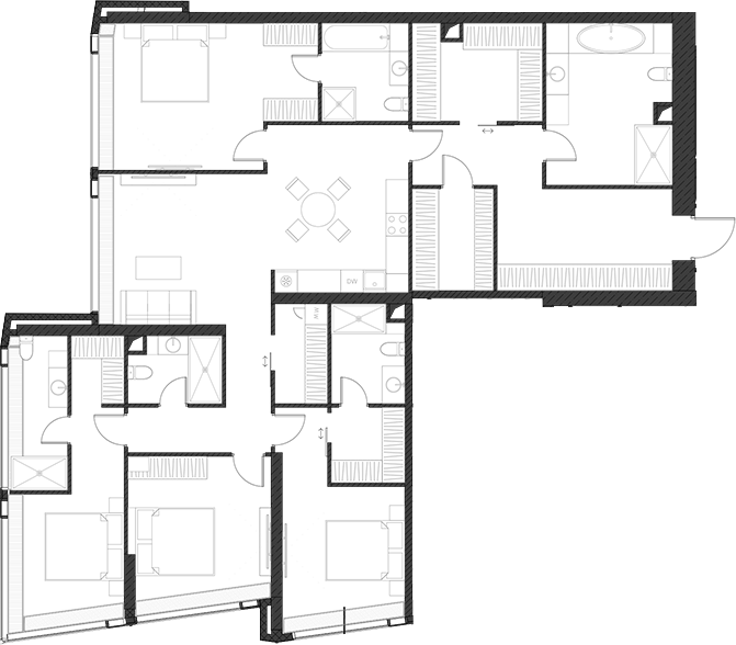 Студия, 188.85 м², 69/85 этаж, ЖК «Дом Дау»