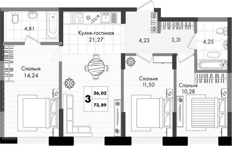 4-комн. Зеленая территория