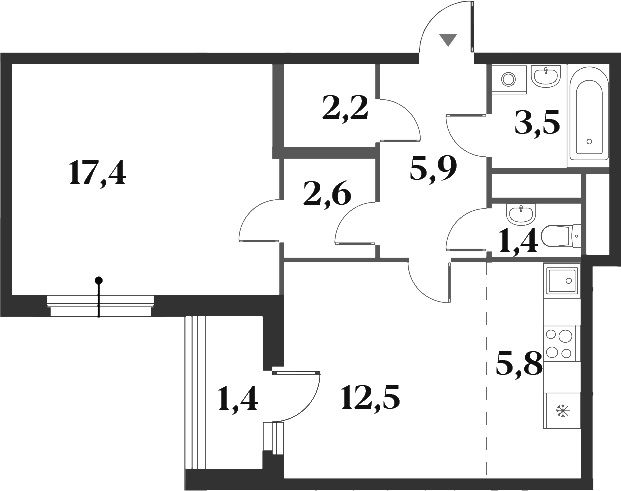 2-комн. Миниполис 8 Кленов