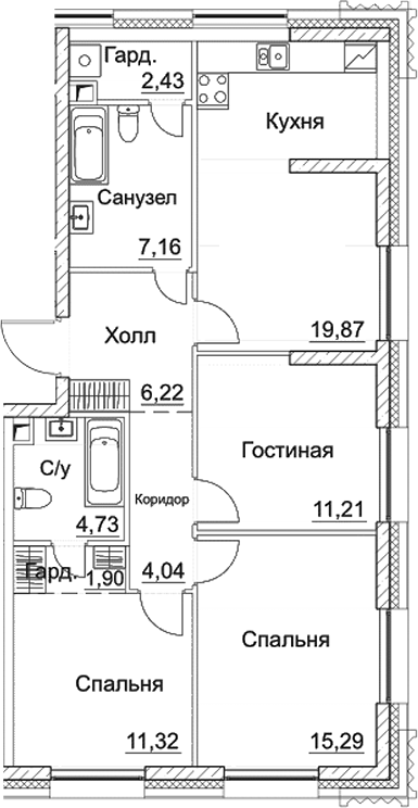 4-комн. СЕЗАР СИТИ