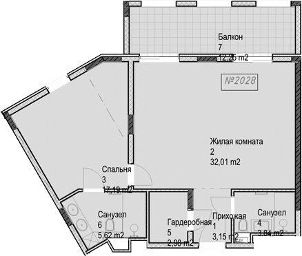 2-комн. квартира, 64.74 м² в ЖК Гостиничный комплекс Николай 1 — фото 2