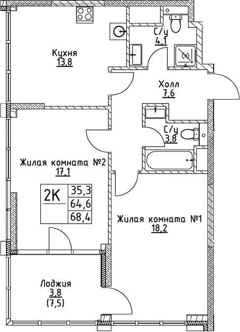 2-комн. ВЭРИ на Миклухо-Маклая