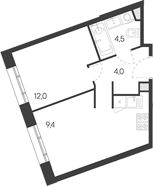 2-комн., 38 м², 19/30 этаж, ЖК «Родина Переделкино»