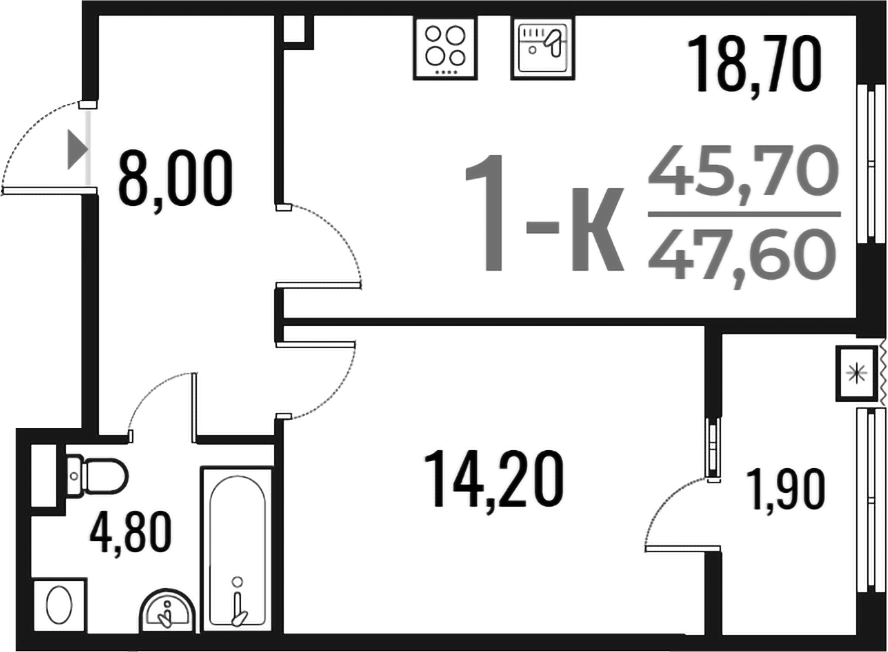1-комн. Новое Летово