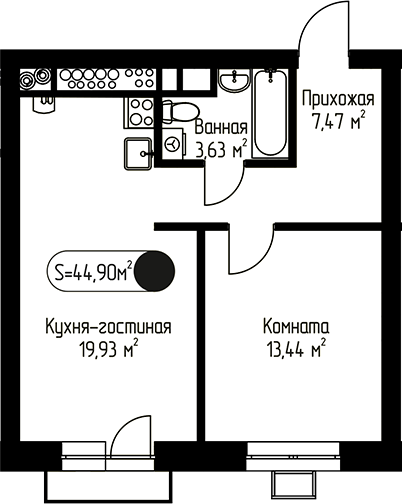 1-комн. Мечта-квартал Любовь