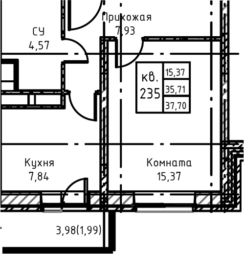 1-комн. Высокий Берег