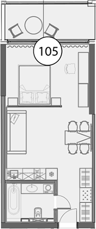 Студия, 48.6 м², 7/8 этаж, ЖК «Гостиничный комплекс Поляна Пик»