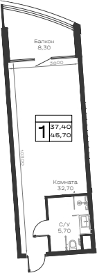 Продается 1-комн. квартира, 37.4 м²