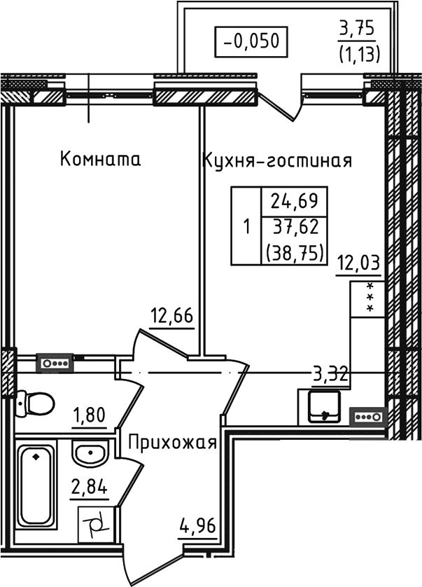 2-комн. Зеленый город