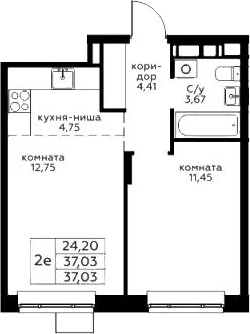 2-комн. Новоград Павлино
