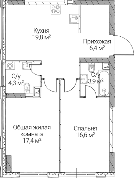 2-комн. СЕЗАР СИЛИКА