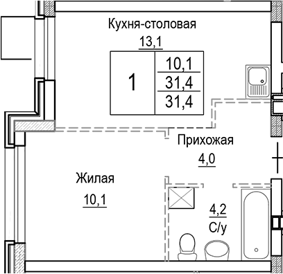 2-комн. Лесная Отрада