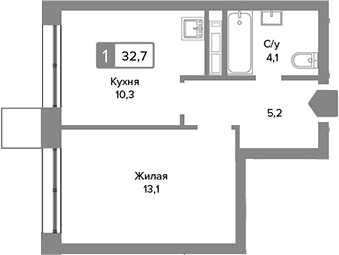 1-комн. Сити квартал Отрада