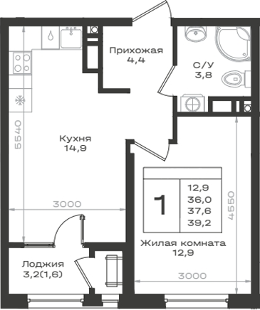 1-комн. Нагория
